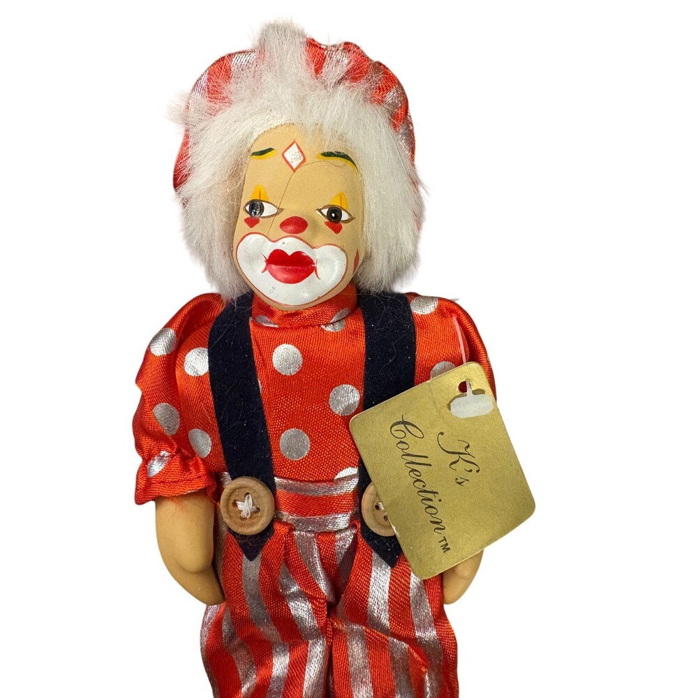 Lot of 3 Vintage K’s Collection Clown Dolls – Colorful Outfits – Circus Collecti - Picture 4 of 8